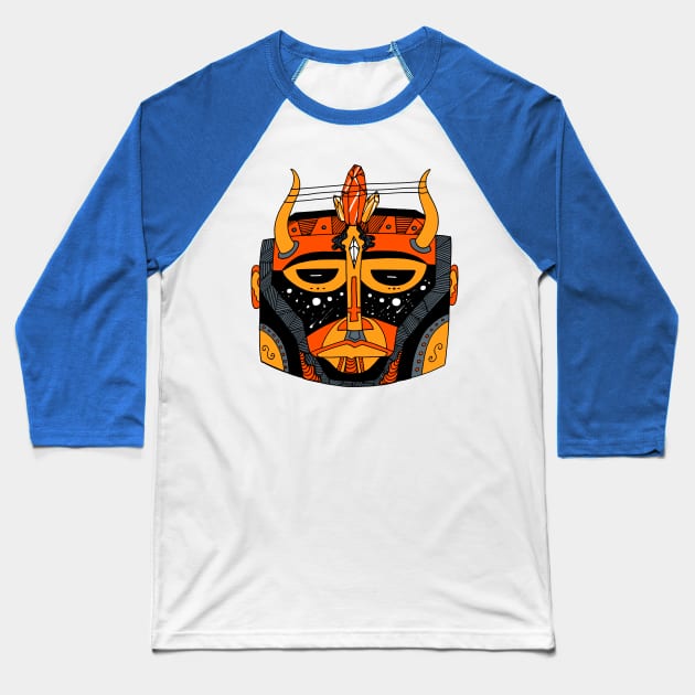 Orangrey African Mask No 8 Baseball T-Shirt by kenallouis